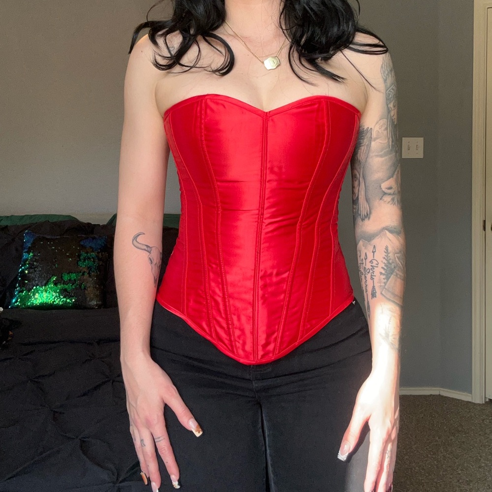 Shirley of Hollywood Red Corset Top
